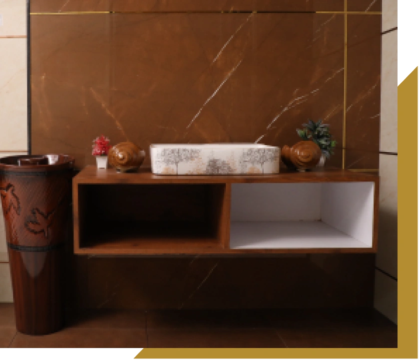 Updated bathroom cabinet showroom display